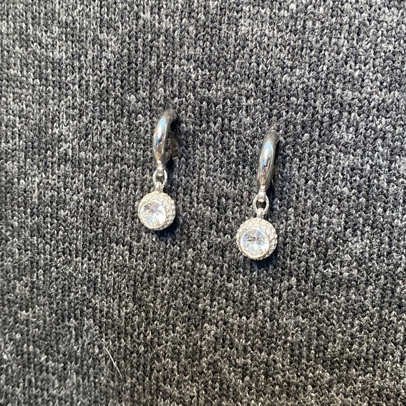 Swarovski Crystal Drop Earrings - Silver - Picture 2 of 4